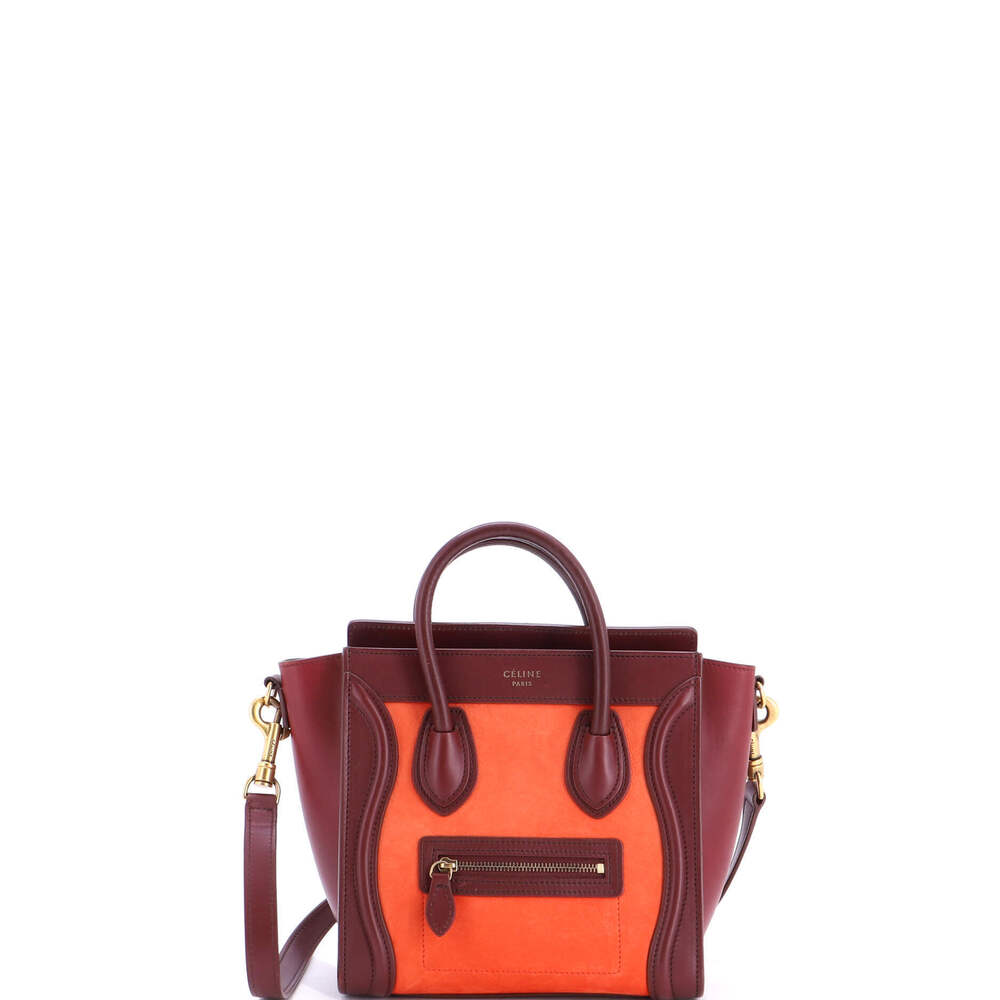 Celine Nano Bicolor Luggage Bag Nubuck